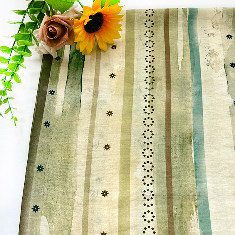 Water color striped new Chinese digital printed fabric brocade cotton fabric cheongsam dress top Hanfu fabric