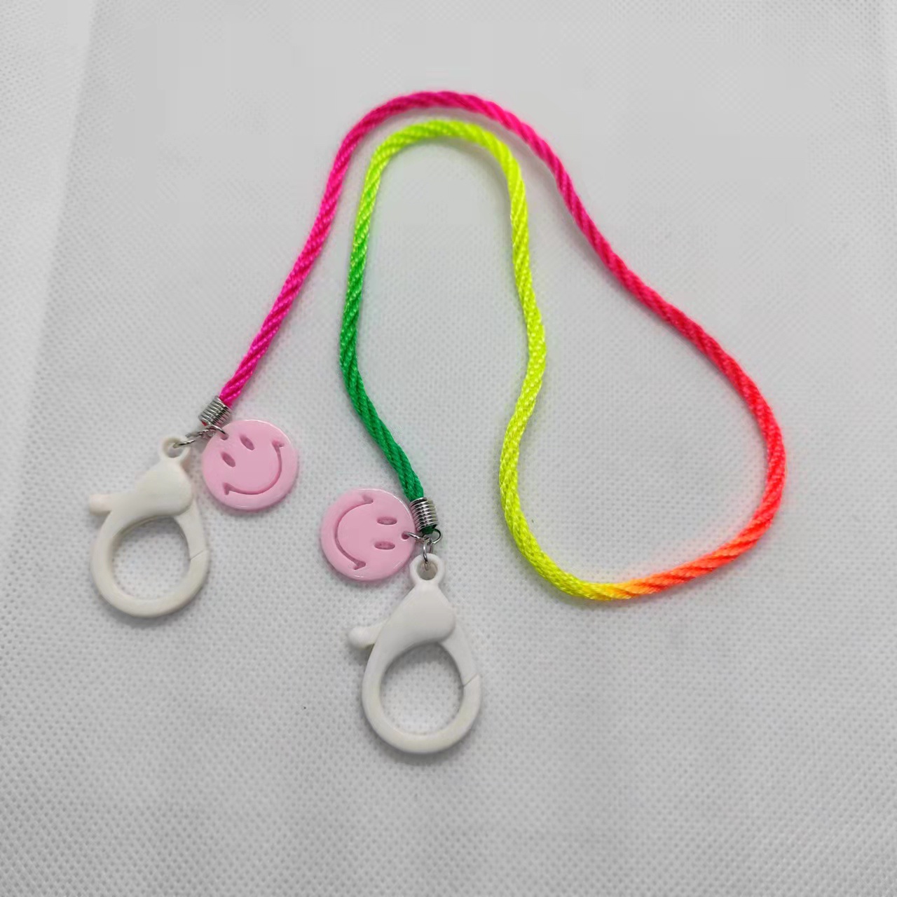 Picture of Korean style children's cartoon candy color acrylic smiley face gradient lanyard mask chain glasses chain mask with hanging chain