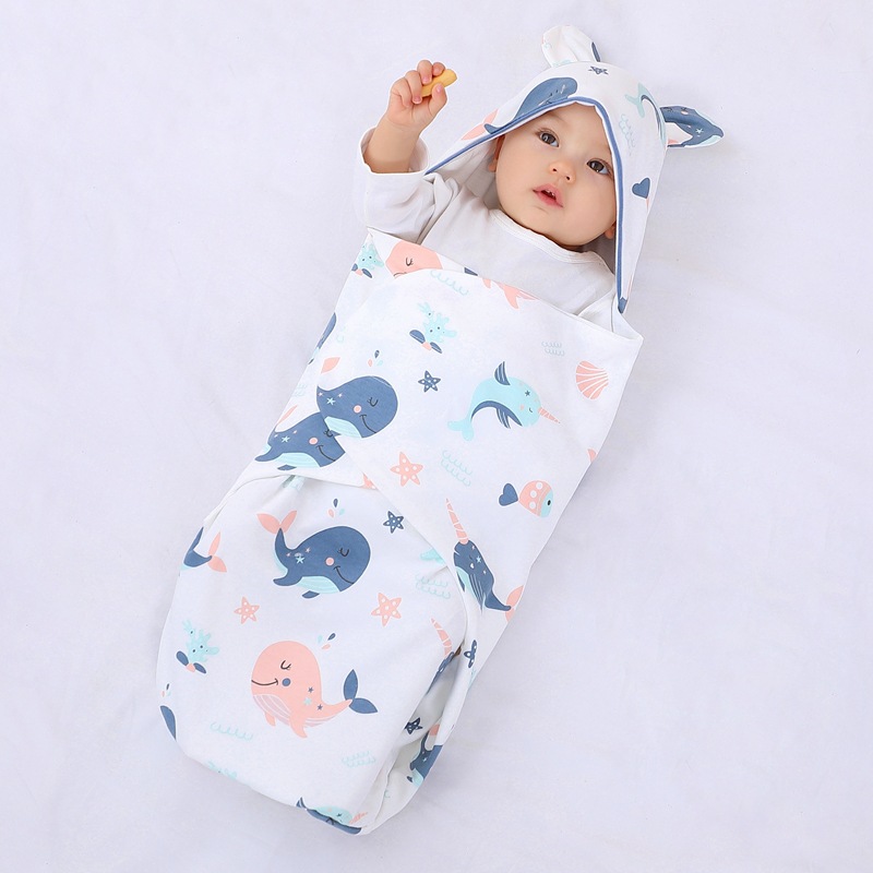 Picture of Baby swaddling towel newborn anti-startling baby sleeping bag cotton printed four-season baby quilt cross-border supplies