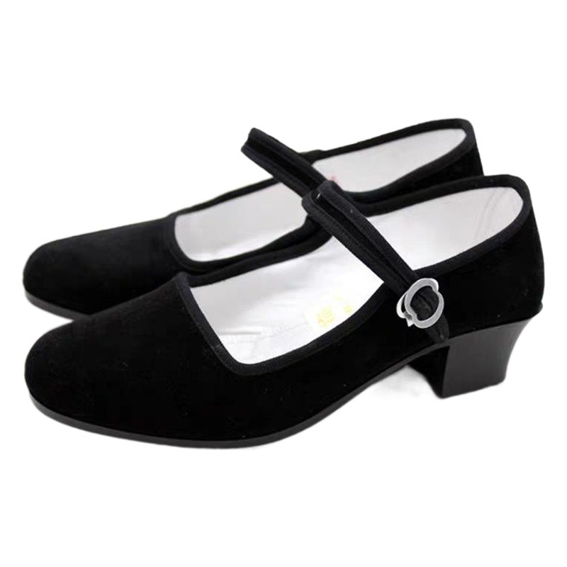 Dance Shoes for Women's Adult Ethnic Dance Exam High Heels Yangko Folk Dance Shoes Cloth Shoes Breathable