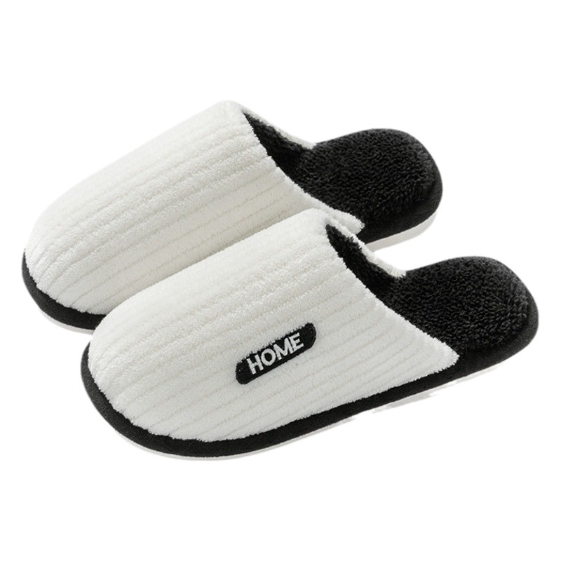 Cotton Slippers Women's Winter 2025 New Indoor Home Non-slip Couple Warm Fool Plush Cotton Slippers Men's Autumn and Winter