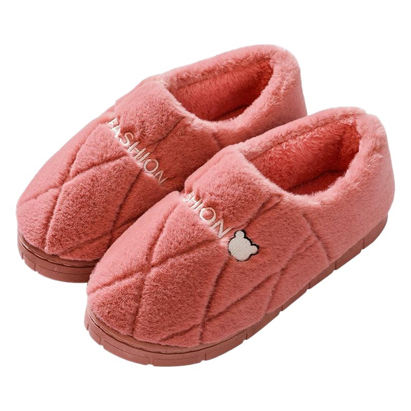 Fashion New Cotton Slippers Men's Autumn and Winter Bag Heel Indoor Household Thick-soled Warm Home Non-slip Mao Mao Cotton Shoes Women