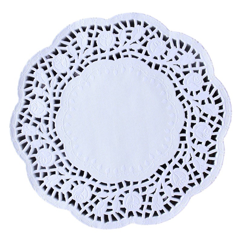 Lace Paper Pad Plate Paper Oil-absorbing Paper Kitchen Household Fried Baking Dessert Round Flower Base Paper 50 Pieces 100 Pieces