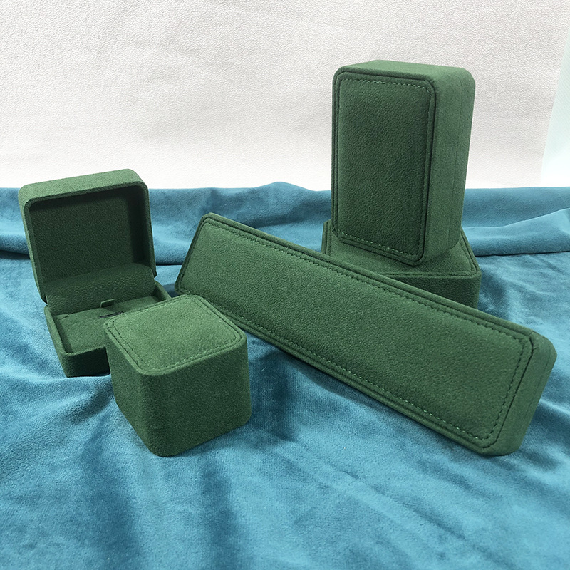 Dark green car line rounded flannel jewelry box fashion jewelry box ring box silver necklace box bracelet box wholesale