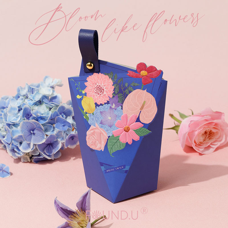 Picture of New Creative Bouquet Sugar Box European Style Wedding Candy Box High-End Wedding Candy Bag Wedding Engagement Return Gift Empty Box