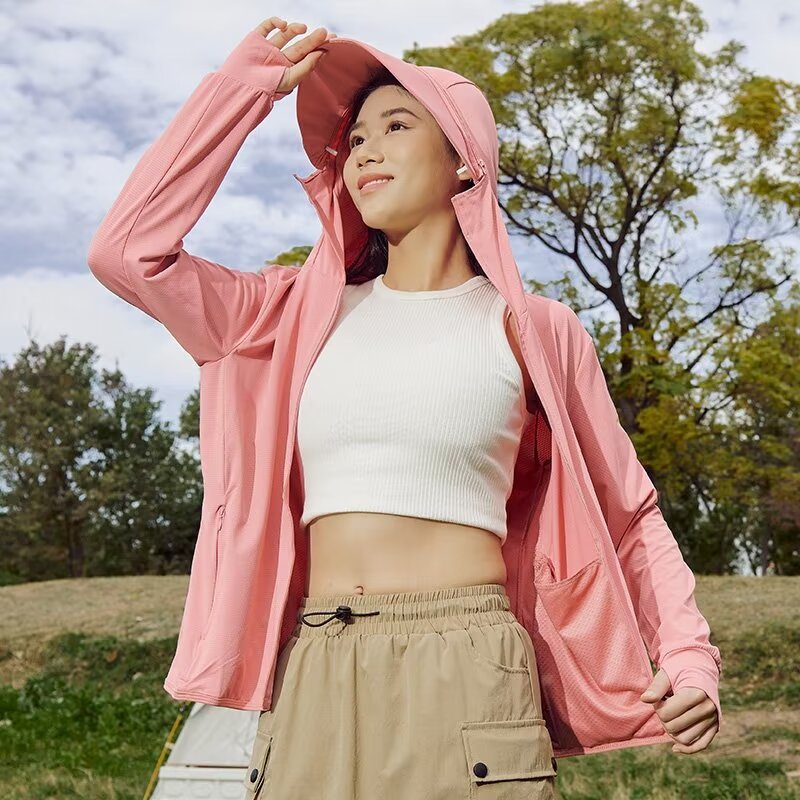 New Hooded Sun-protective Clothing Women's 2024 Summer New Ice Silk Casual Anti-ultraviolet Breathable Clothes All-match Sun-protective Clothing