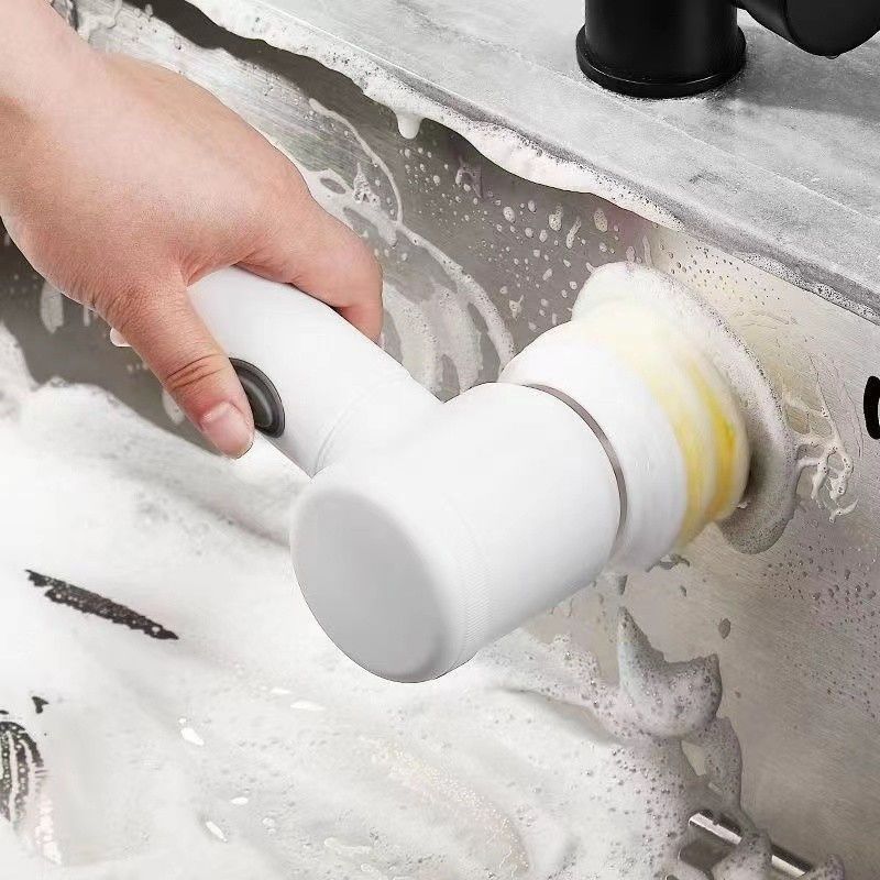 Picture of Multifunctional Handheld Radio Electric Cleaning Brush Kitchen Dishwashing Brush Bathroom Sink Tile Electric Cleaning Artifact