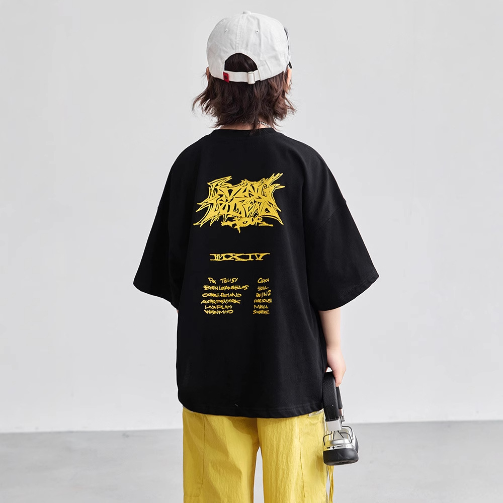 Picture of Boys' Short-sleeved T-shirt Summer 2025 New Arrival Zhongda Children's Summer Half-sleeved Cotton T-shirt Boys' Top Stylisics T-trendy
