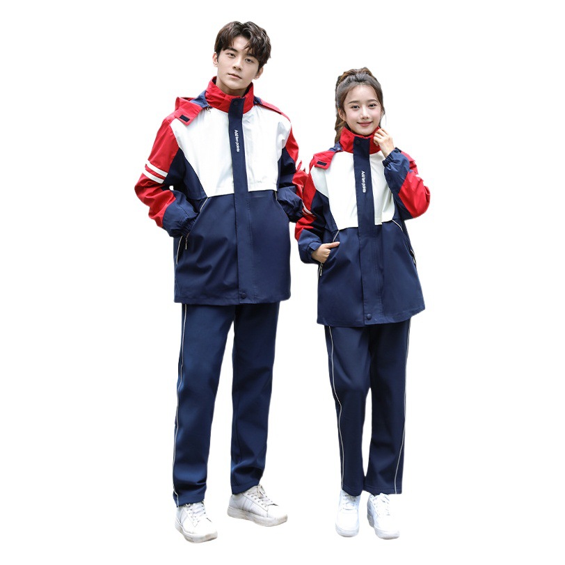 Middle School Students' Uniform Removable Outdoor Russo Customized Three-in-One Jacket Junior High School Students' Class Clothes