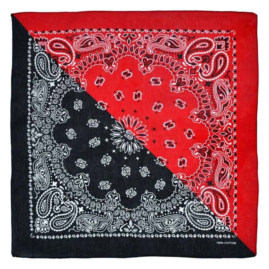 Cross-border foreign trade new cotton hip-hop double worm cashew flower square sweat-absorbent breathable stitching hip-hop printed turban