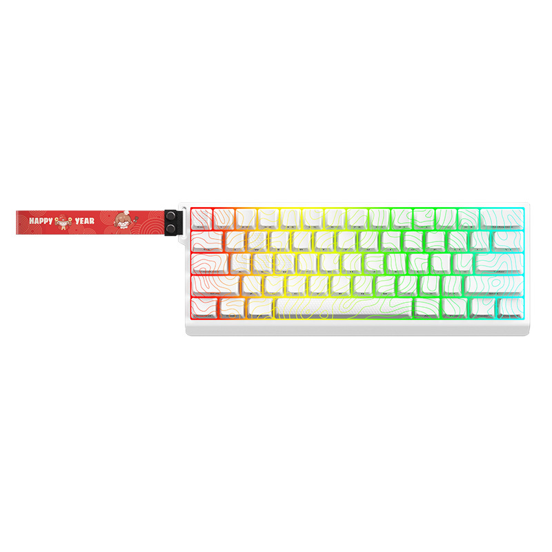 Picture of Cross-Border 61-Key Aluminum Mechanical Magnetic Axis Keyboard with Contour Side Engraving, Wired Office Gaming Keyboard Keycaps