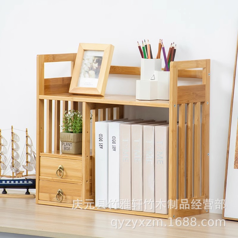 Picture of Bookshelf desktop children's small storage rack simple table bay window book table Storage bookcase office display rack