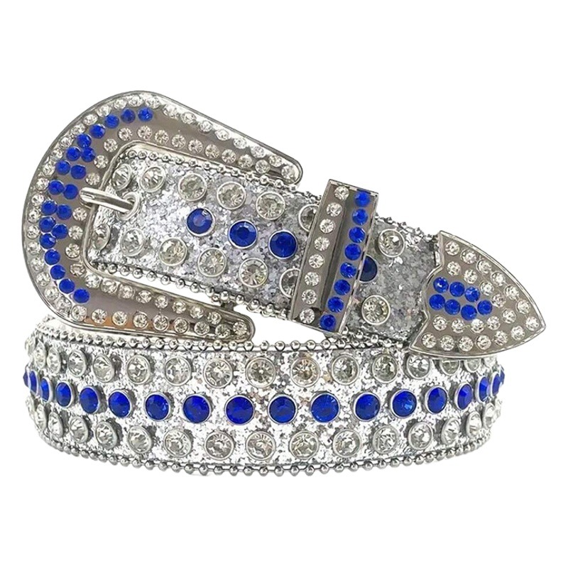 Fashion Belt Y2K Western Rhinestone Belt Personalized Denim Cowgirl Crystal Rivet Jeans Belt