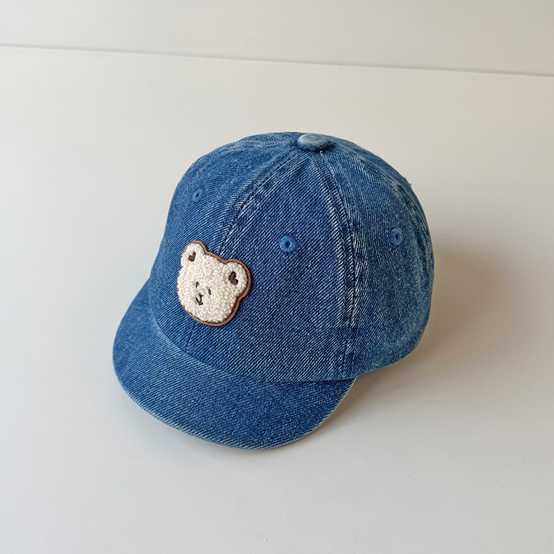 Picture of Baby Hat Spring and Autumn Style Duckbill Cap Cute Bear Unisex Denim Summer Thin Children's Baseball Cap Trendy