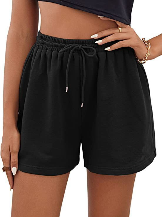 Cross-border Foreign Trade Women's European and American Solid Color Loose Sweat Pants 2024 Summer Amazon Thin Casual Sports Shorts Women