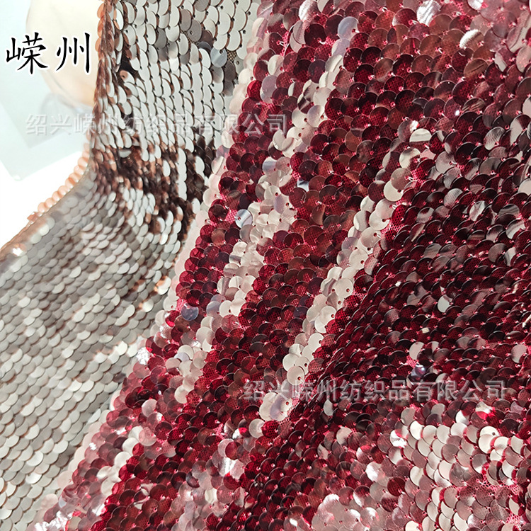 New 9mm fish scale mesh bottom hanging sequin fabric wedding background cloth bead piece fashion suspender dress fabric
