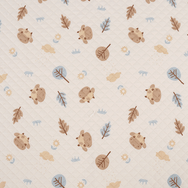 Picture of Original White Diamond Lattice Jacquard Air Layer Printed Baby Quilted Fabric Baby's Sleeping Bag Quilted Fabric