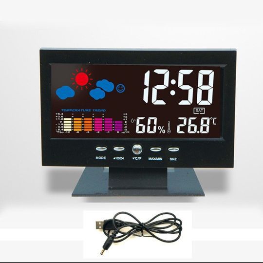8082t Digital Clock Digital Clock Luminous Perpetual Calendar Weather Clock Multi-Functional Desk Calendar Timing Gift