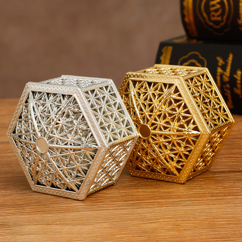 Picture of Western style hollow hexagonal personalized wedding candy box gold-plated box creative candy box wedding supplies wholesale