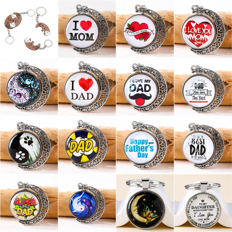 Cross-border creative alloy keychain Europe and the United States hot personality metal key chain key ring in stock manufacturers wholesale