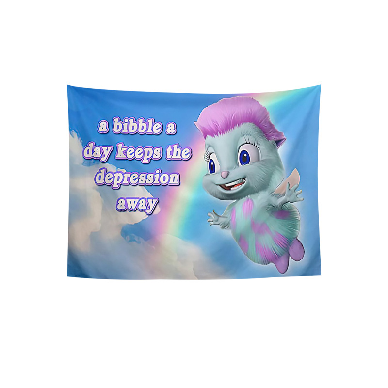 Picture of Personality funny Bibble tapestry cartoon animation bedroom decoration background wall hanging cloth foreign trade hot tapestry tapestry