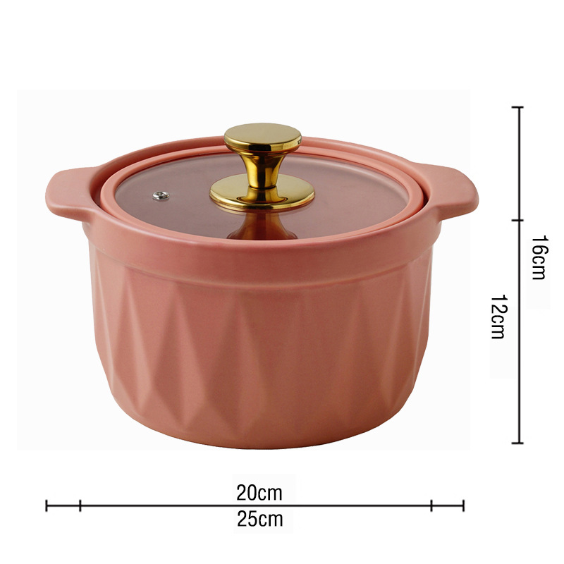 Picture of A modern simple matte glaze ceramic casserole high temperature resistant open flame household creative small casserole stew pot