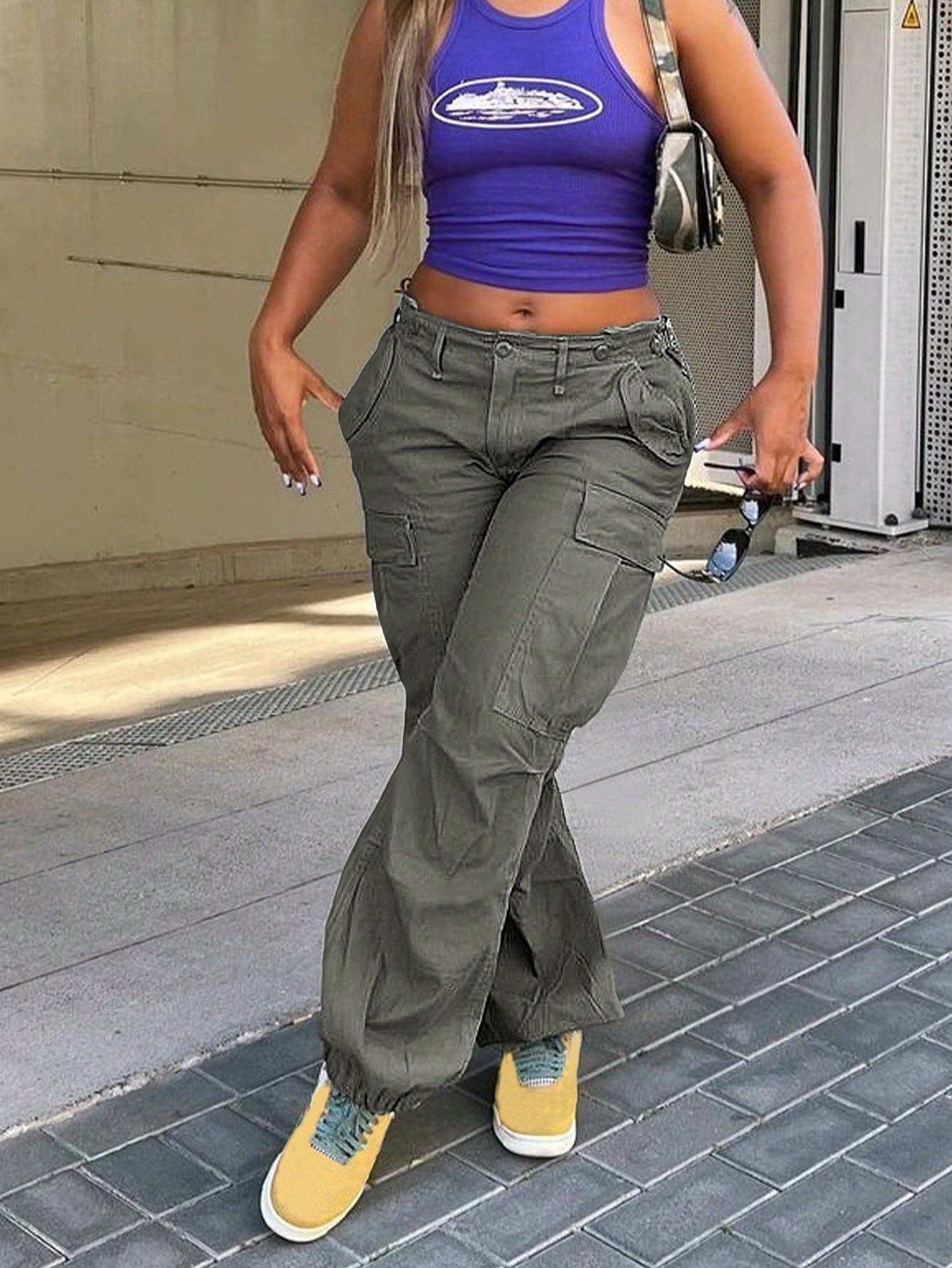 European and American Cross-Border Straight Cargo Pants for Women 2024 Summer New Slim American Retro Casual Pants Cross-Border Wholesale