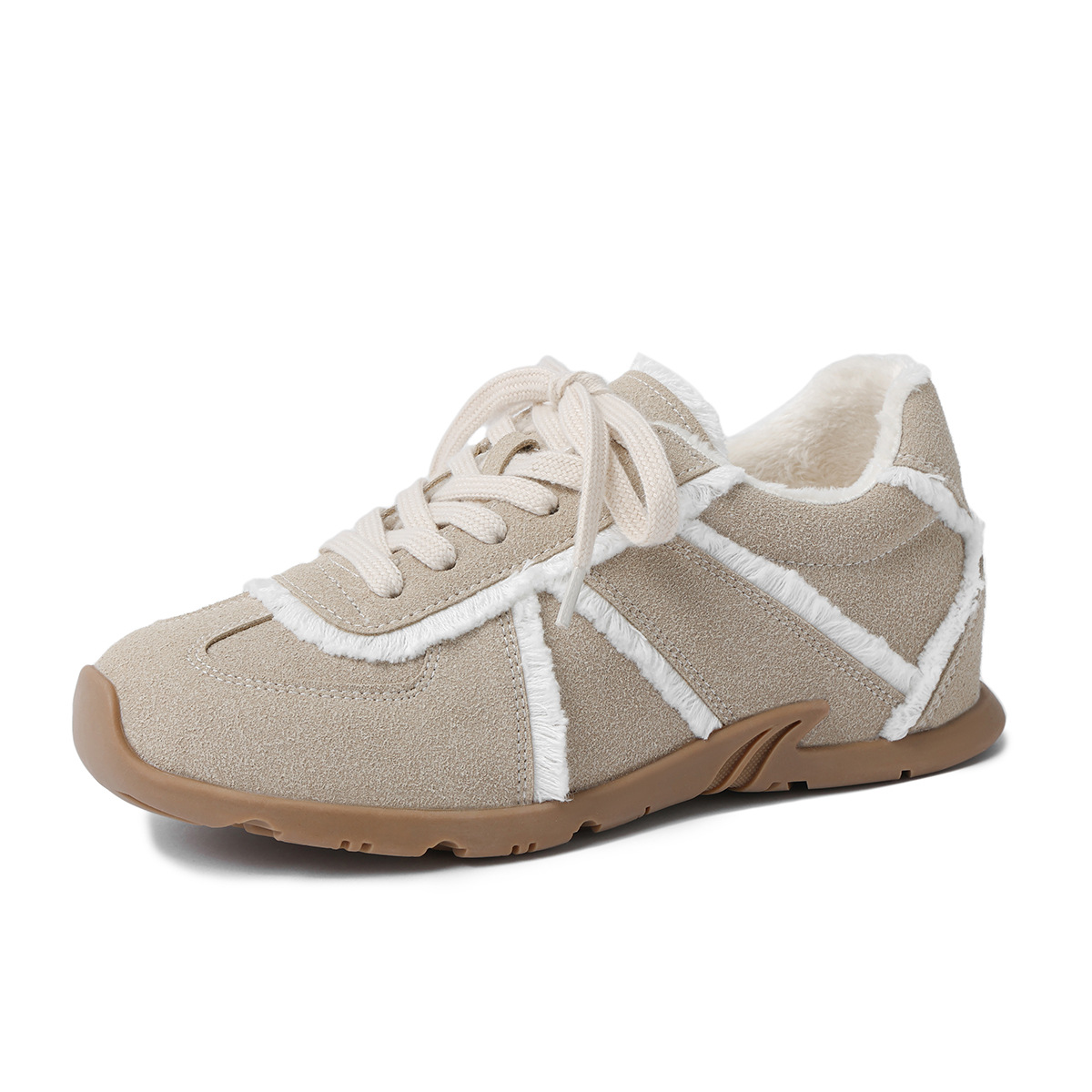 Picture of Thick-soled high-fleece-lined German training shoes women's 2024 autumn and winter new lace-up fur warm small size sports shoes