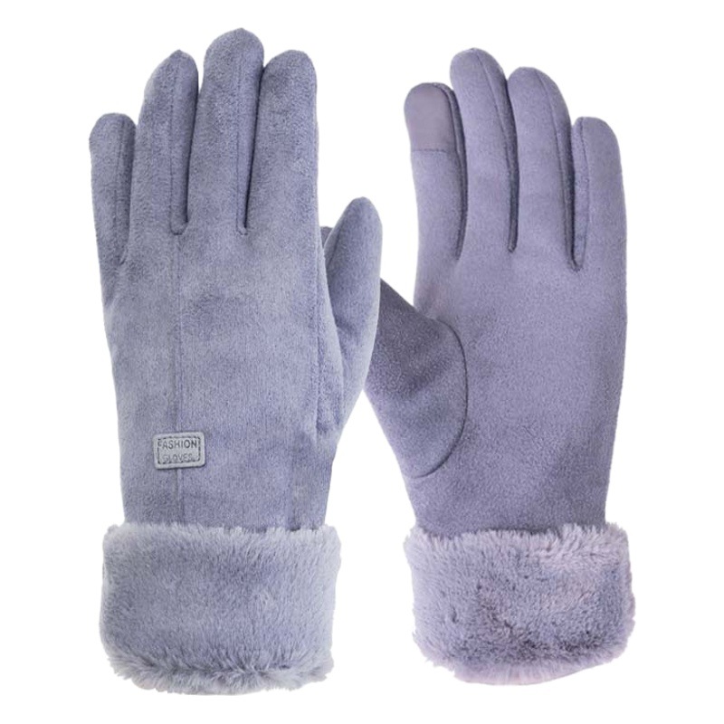 2025 USB Heated Gloves Suede Touch Screen Cycling Warm Plus Velvet Intelligent Temperature Control Cold-Proof Gloves