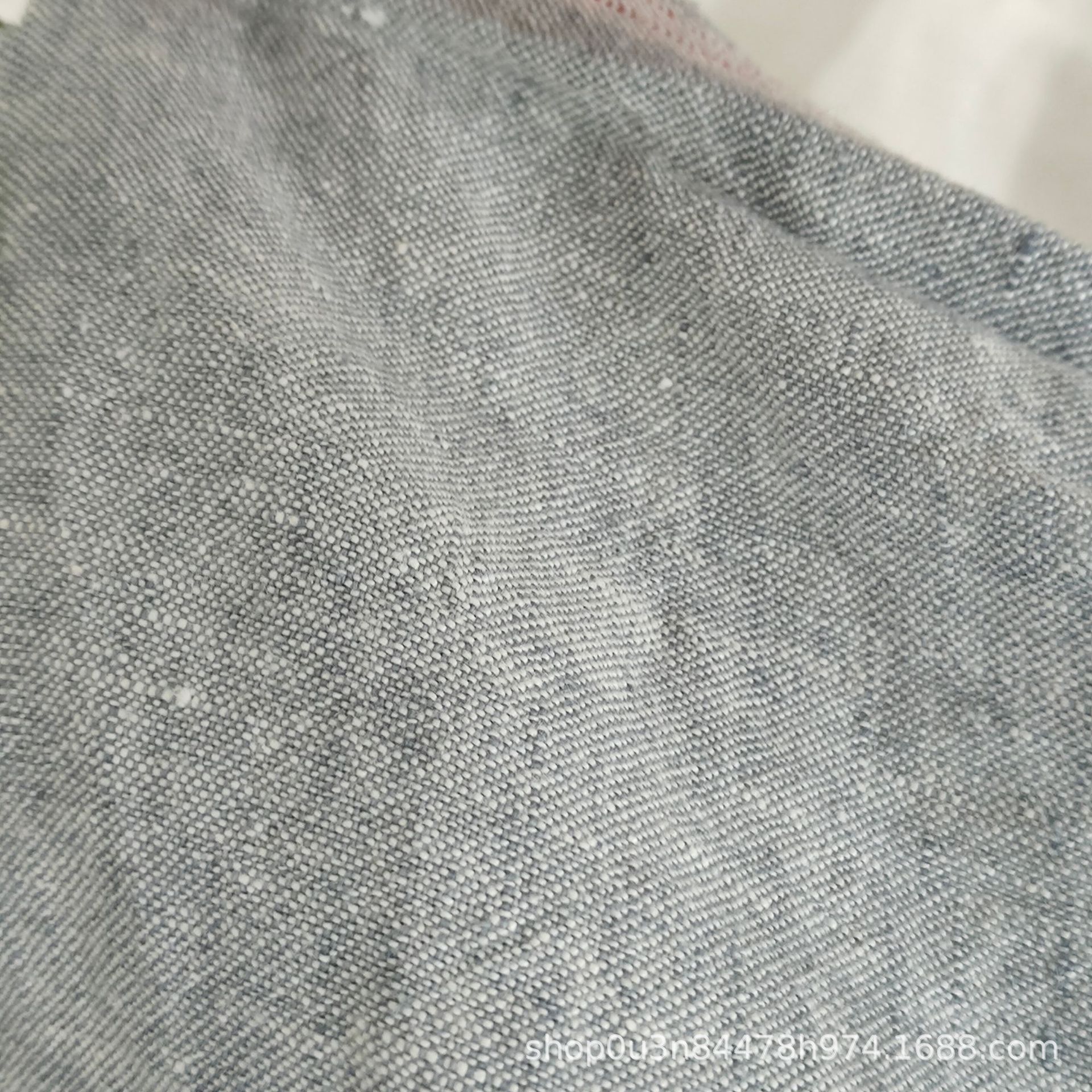 Picture of Pure Linen Yarn-dyed Denim Blue Wide Fabric, Thick and Above 300GSM, 280CM Wide Enzyme Linen