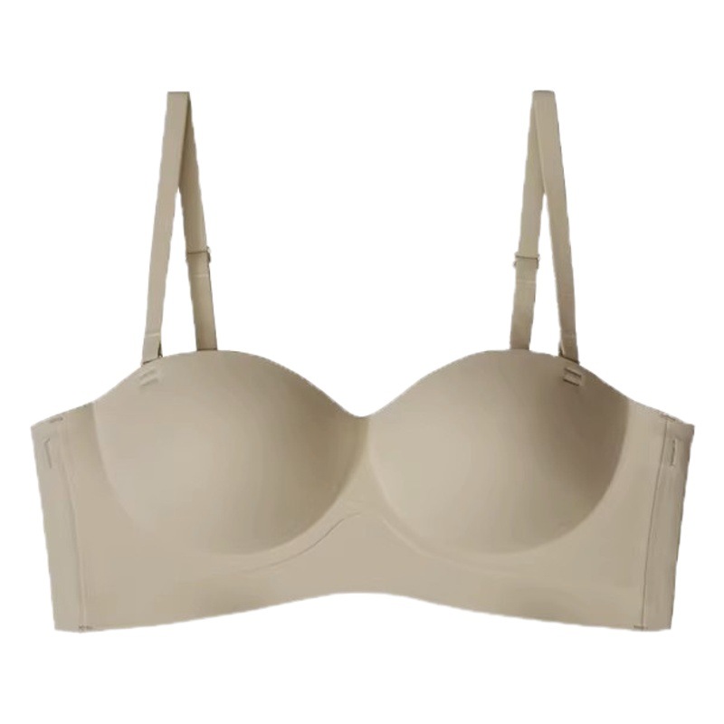 Strapless Underwear Women's Non-slip Push-up Small Chest Large Strapless Upper Thin Lower Thick Non-steel Ring Invisible Bra