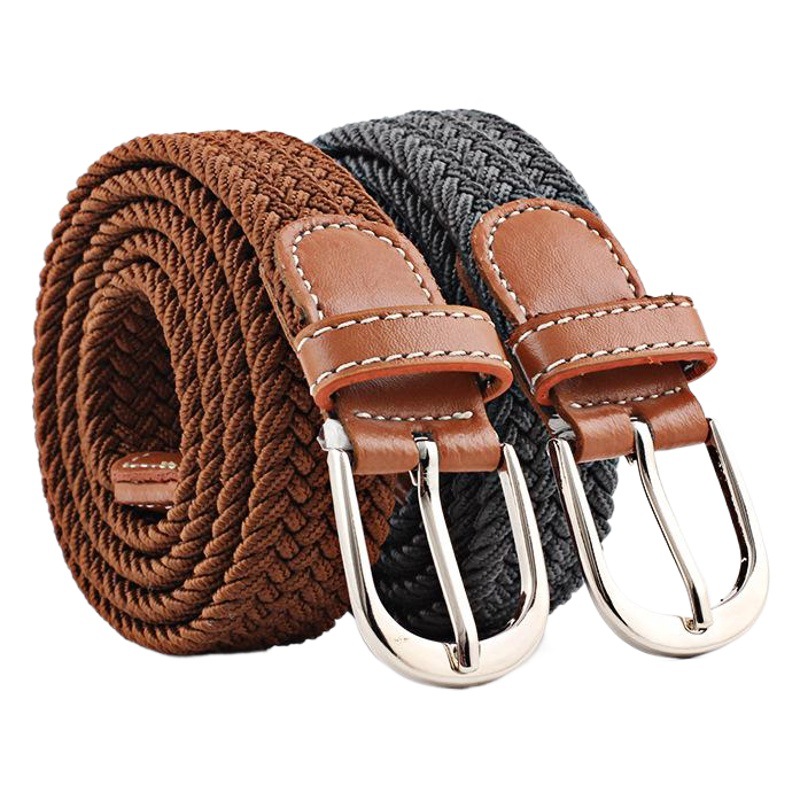 Unisex Pin Buckle Belt Canvas Elastic Elastic Belt Young Student Woven Canvas Belt Wholesale