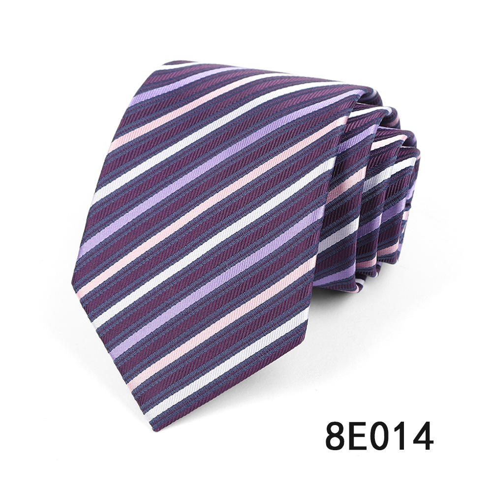 Picture of Men's Tie Business Casual Stripesd Tie 8cm Polyester Jacquard Embroider Print Tie Wholesale Formal Wear