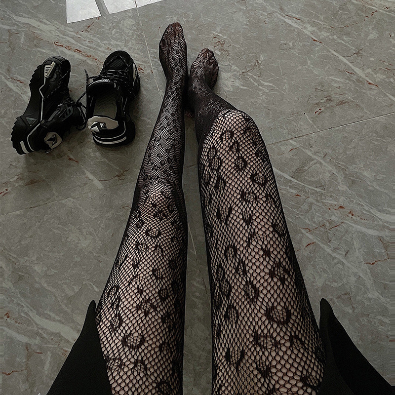Picture of Internet Celebrating Halloween Nets Skull Spider Web Hollow Fishnet Stockings Pure White Silk Stockings Sexy Black Silk