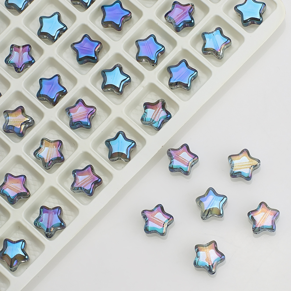 Picture of Five-Pointed Star Accessories 8mm Glass Beads Crystal Pendant DIY Hair Accessories Necklace Earrings Bracelet Beading Material Accessories