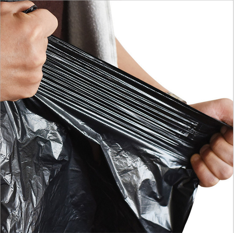 Picture of [50 garbage bags] garbage bags household thickened disposable black vest-type portable garbage bags