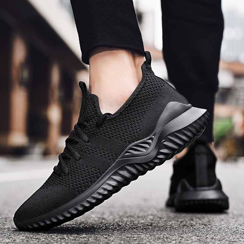Picture of C863 Spring Low-top Casual Flying Woven Shoes Lace-up Lightweight Breathable Mesh Men's Shoes Large Size Cross-border Sports Running Shoes