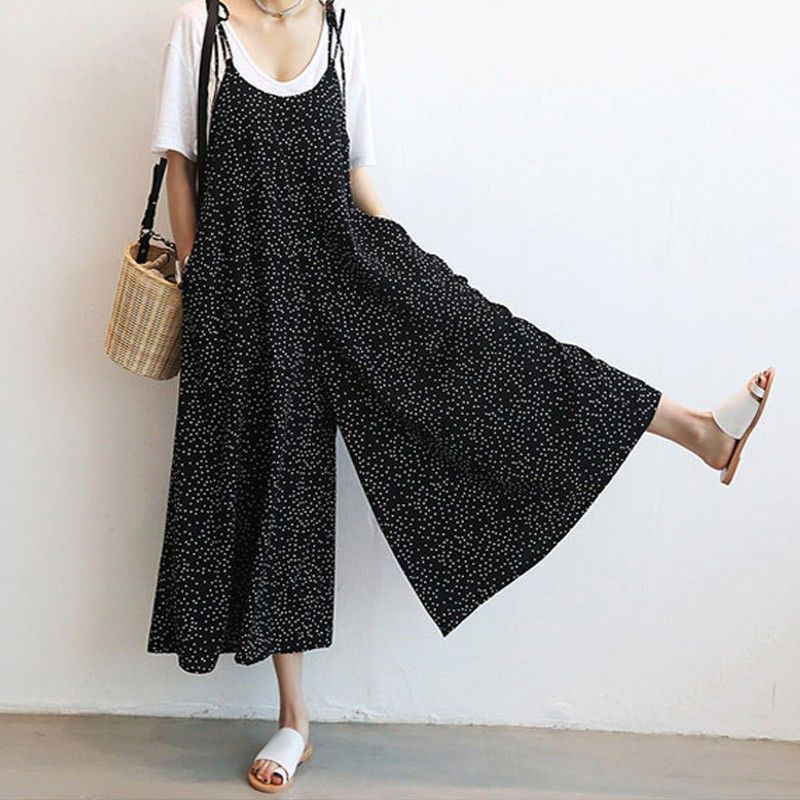 chubby girl suit Women's Summer plus size Slip Skirt Belly-Covering Slim Two-Piece Wide-Leg Nine-Piece Pants PT#3106