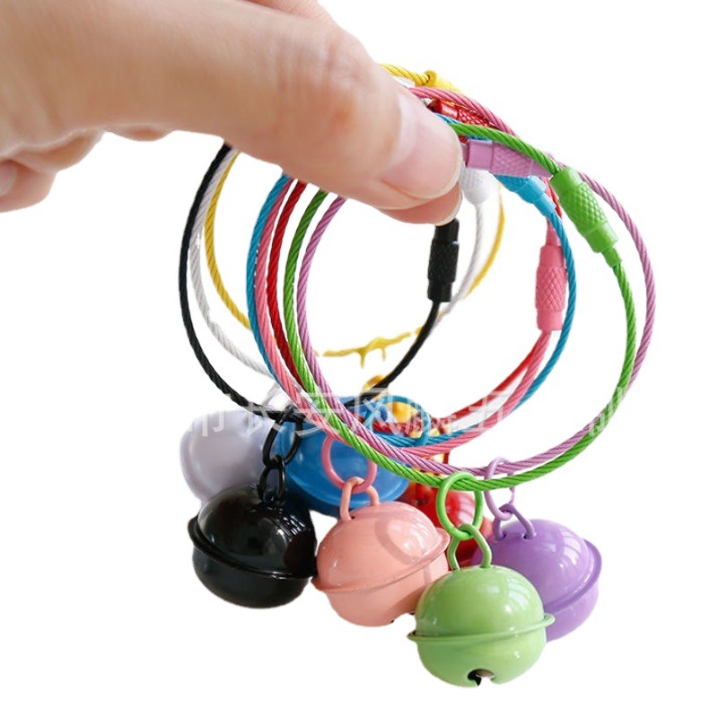 Creative candy color Bell keychain color paint wire ring student schoolbag pendant gift doll ornaments