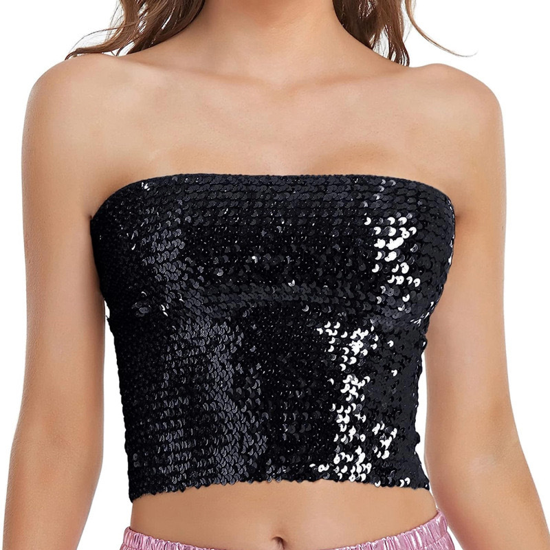 Picture of European and American sequins wrapped chest DS costume party performance tube top Amazon explosion top cross-border women's top