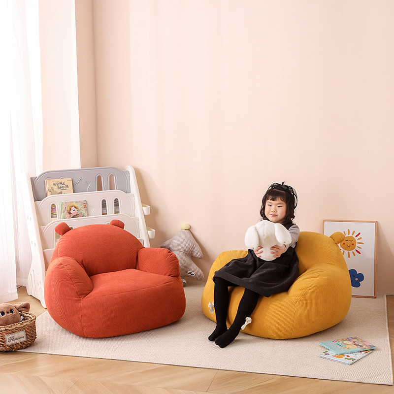 Children's Small Sofa Reading Corner Sofa Chair Children's Reading Area Lazy Compressible Cross-Border Sofa Living Room Corduroy