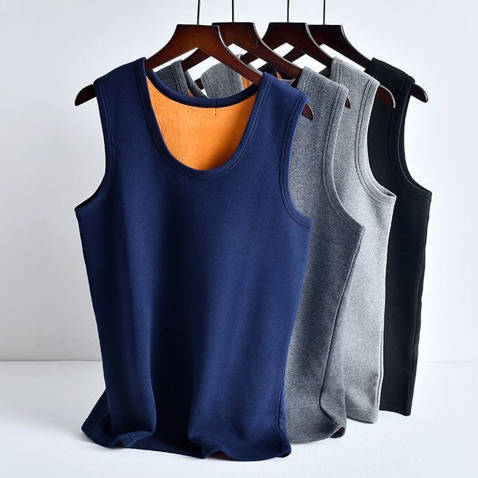 Fleece-Lined and Thickened Winter Essential Base Layer for Men and Women, Gold Fleece Vest, Thermal Underwear, Versatile Fleece Vest