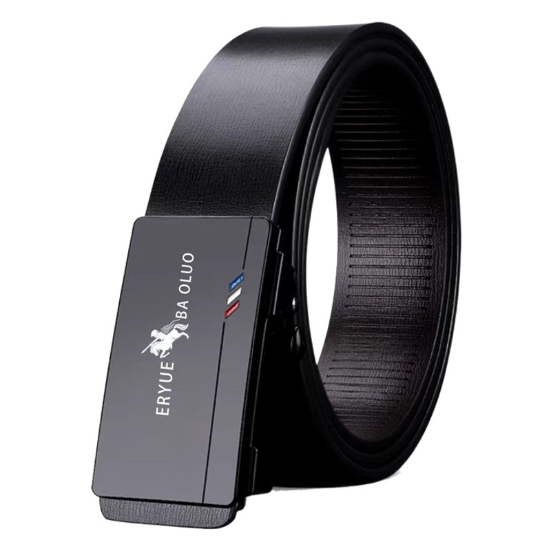 Paul Genuine Leather Belt Men's Leather Automatic Buckle Belt Casual Business New Men's All-match Pure Cowhide Wide Belt