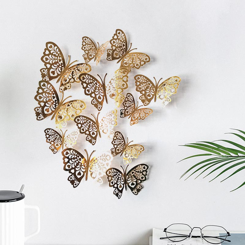 LK06 Cut Out Heart Combination Flying Cut Out Stereo Butterfly Home Decoration Festive Party Layout Cardboard Butterfly