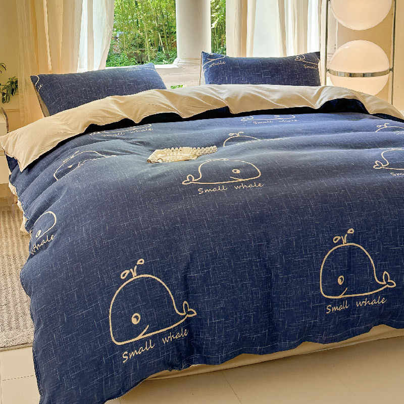 Picture of Small Fresh Summer Four-piece Bed Sheet Quilt Cover Single Student Dormitory Three-piece Cartoon Bedding