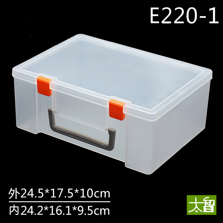 E220-1 empty box hardware accessories parts box original box plastic large box translucent PP large tool box