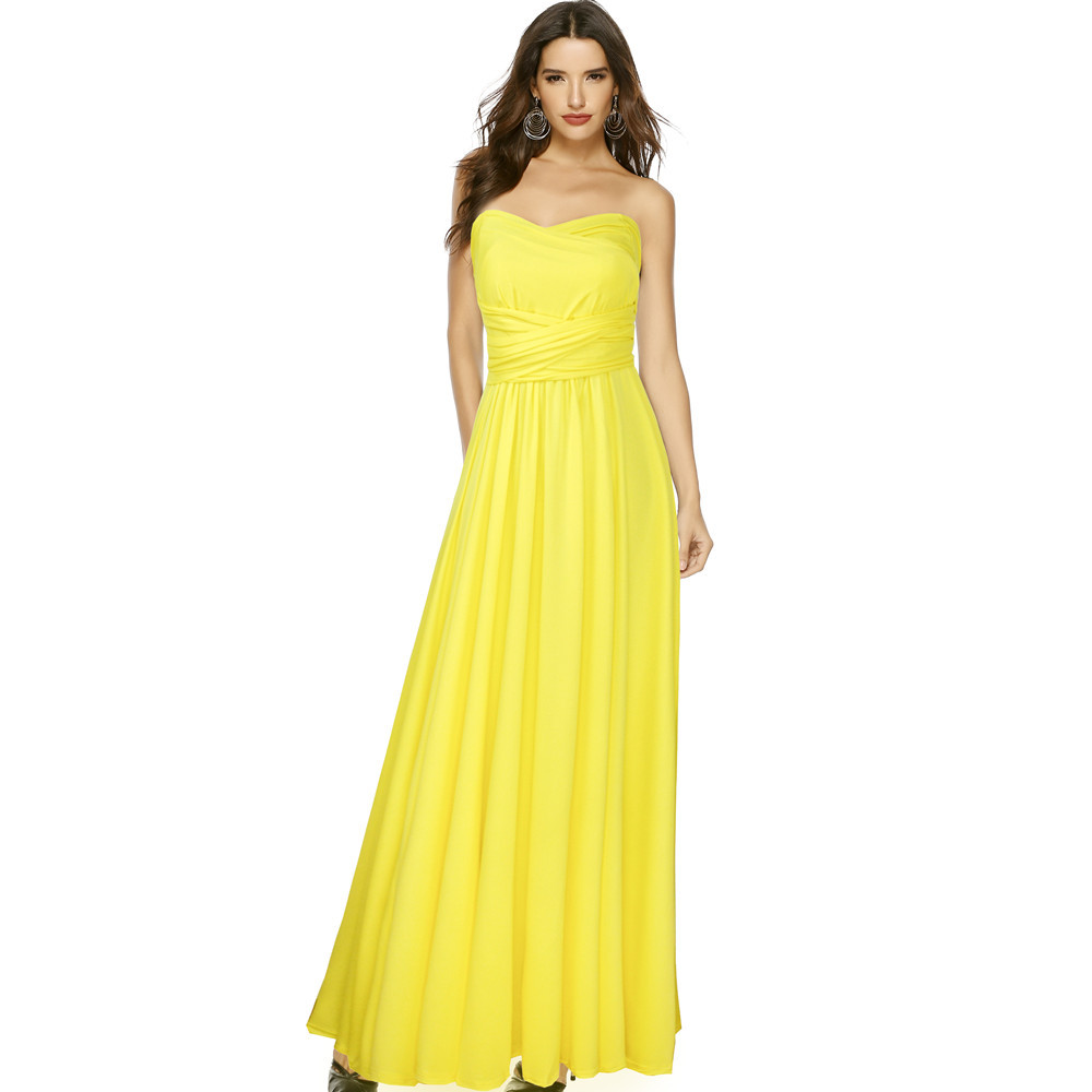 Picture of French Retro High-end Sense Small Multi-wear Strap Large Swing dress Backless Sexy Bridesmaid Dress for Women