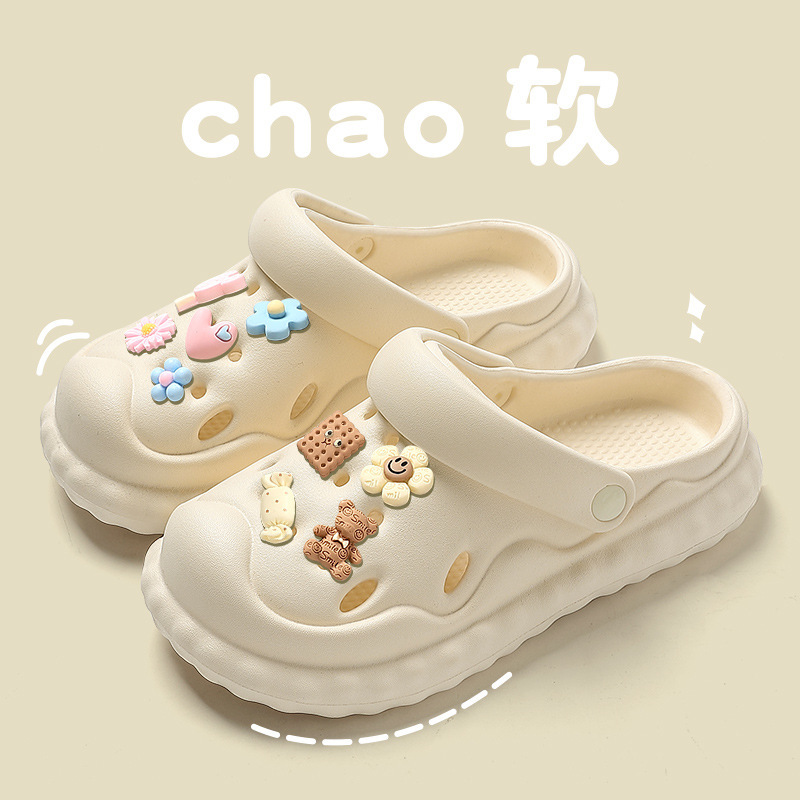 DIY Croc Shoes Women's Summer Thick Soled Beach Shoes Non-Slip Couples Eva Sandals Men's Summer Outdoor Sandals Wholesale