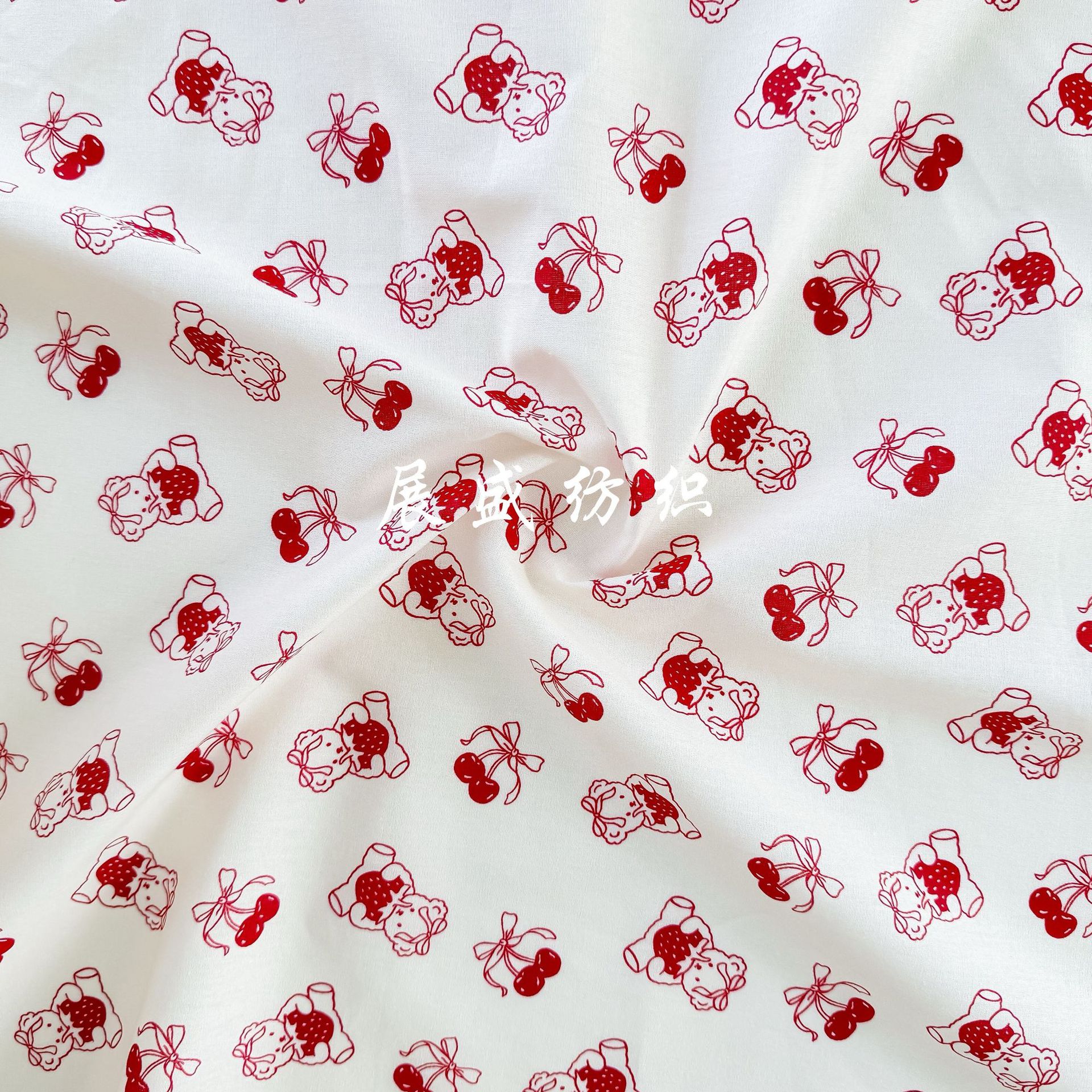 Picture of Cotton Digital Printing Fabric Cute Cartoon Animal Floral Cloth Cosmetic Bag Bag Bag Pajamas Shirt Children's Clothing dress