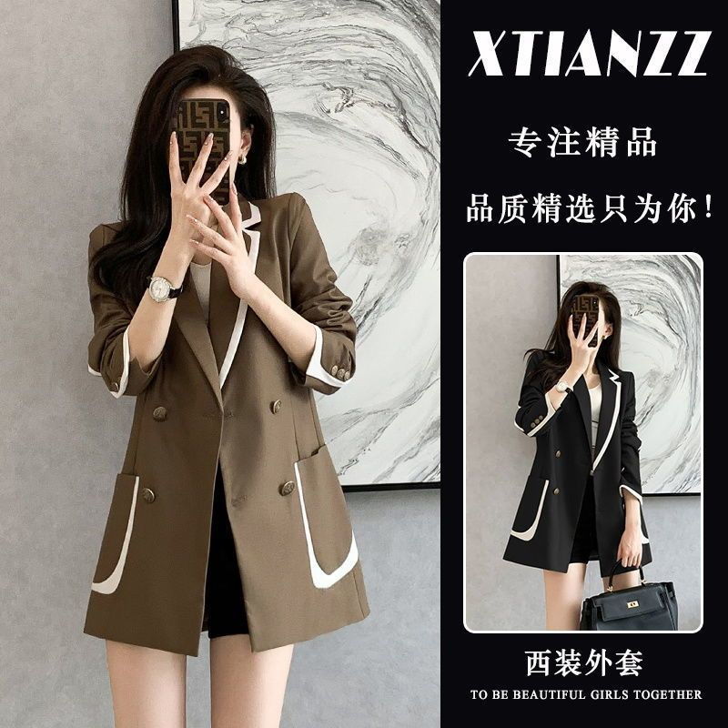 European Station Suit Jacket 2024 Spring and Autumn New Hong Kong-style Professional Commuting Loose Slimming All-match Small Suit Women's Trendy